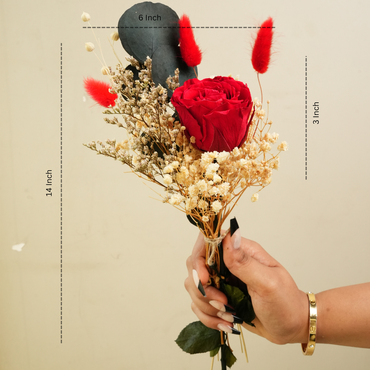 Long lasting red rose floral arrangement