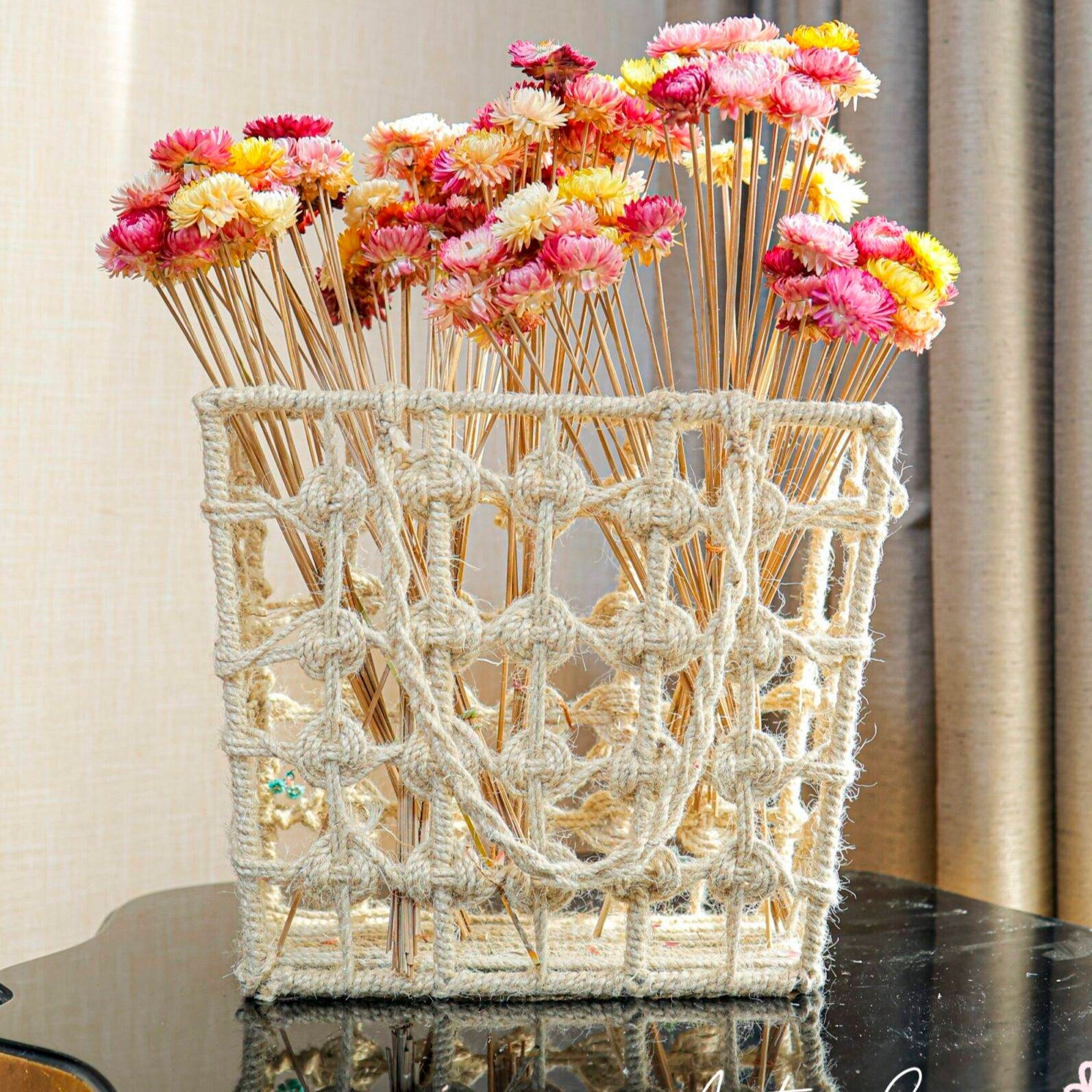 Dried Straw Flowers arrangement for vase styling and modern home decor