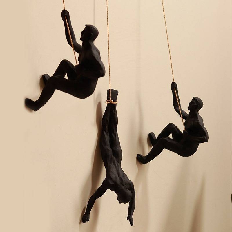 The Climbing crew Wall Hanging (Set of 3)-Black