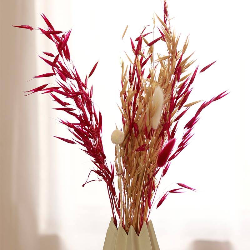 Geometrical zen vase white with cherry charm bunch - https://artecasa.in/