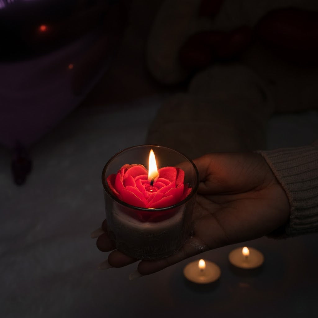 ruby heart candle romantic valentine gift by artecasa