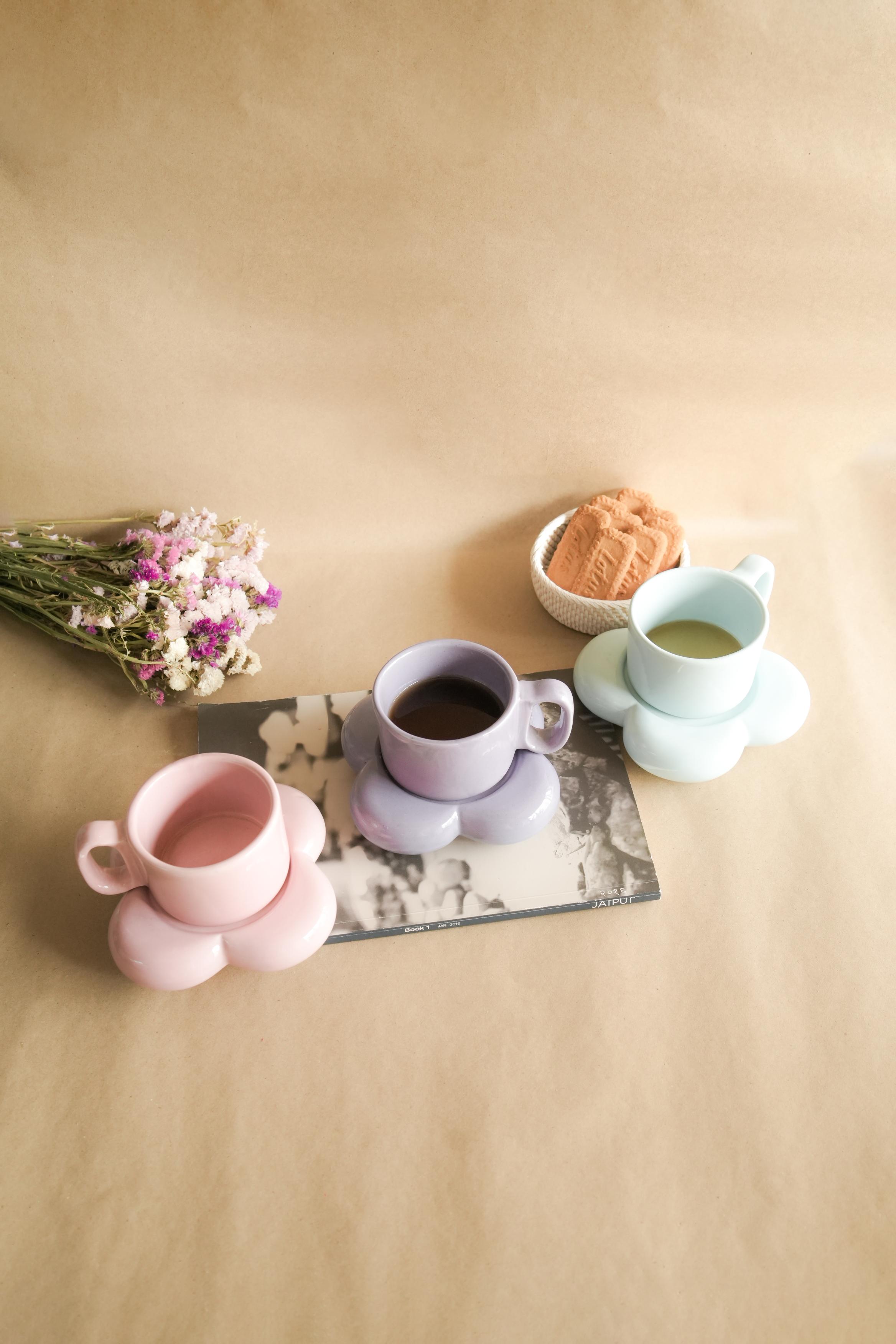 Handmade floral Espresso Cup saucer