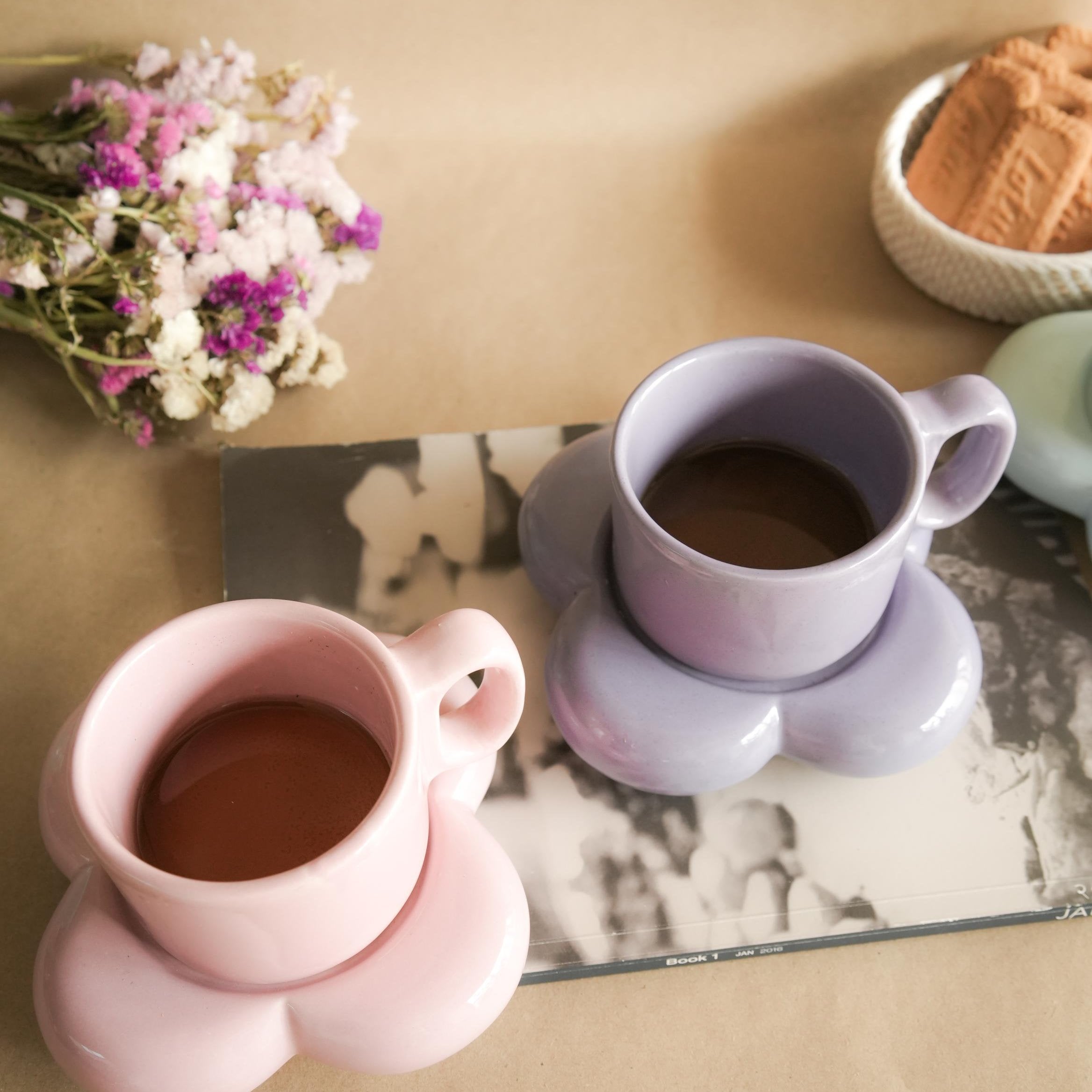 Handmade floral Espresso Cup saucer