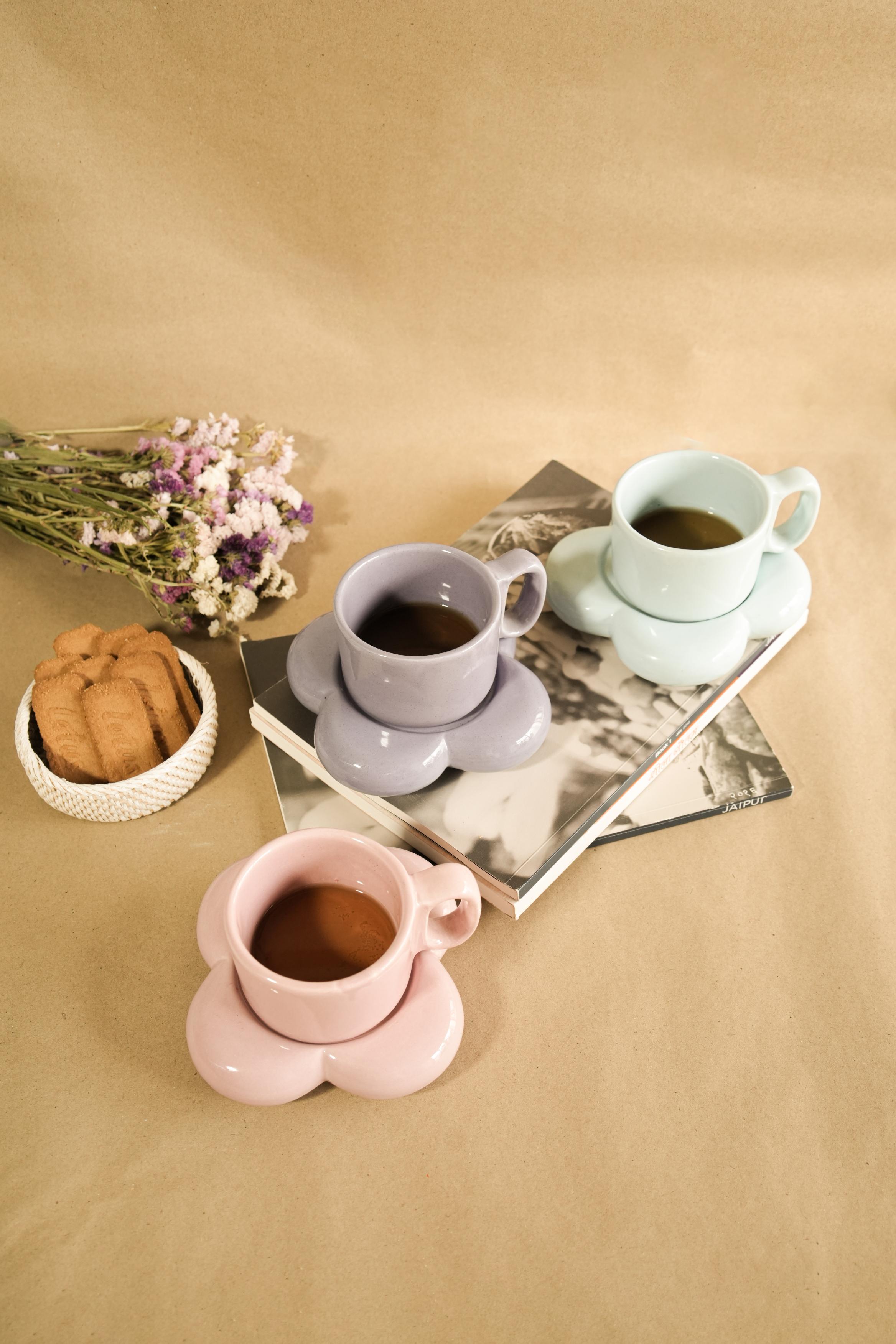 Handmade floral Espresso Cup saucer