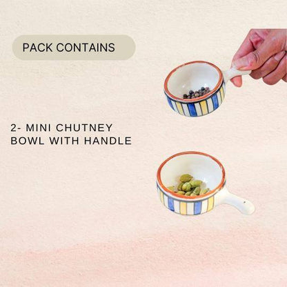 Mini chutney bowl set of 2 with handle - https://artecasa.in/