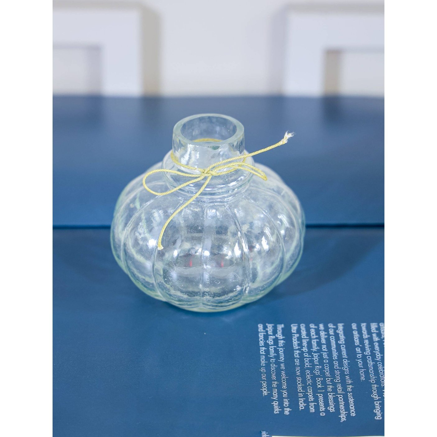 Mini glass bottle vase with red velvet bunch - https://artecasa.in/