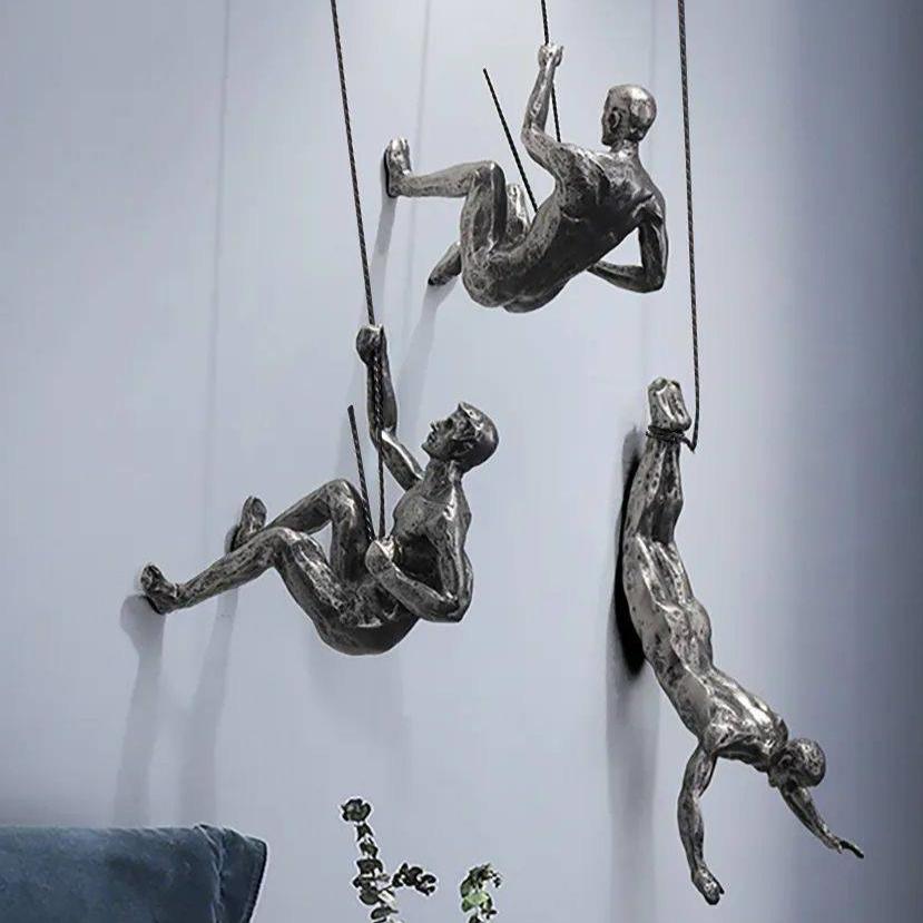 The Climbing crew Wall Hanging (Set of 3)-Silver