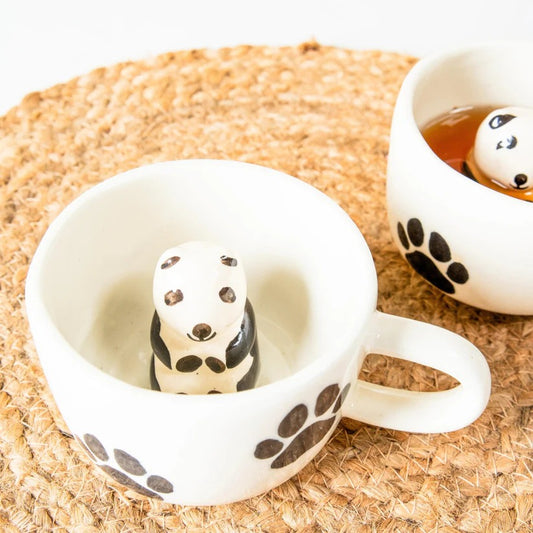 Panda Mug | Cute Panda Ceramic Coffee Mug | Aesthetic Animal Cup | Clearance Sale - https://artecasa.in/