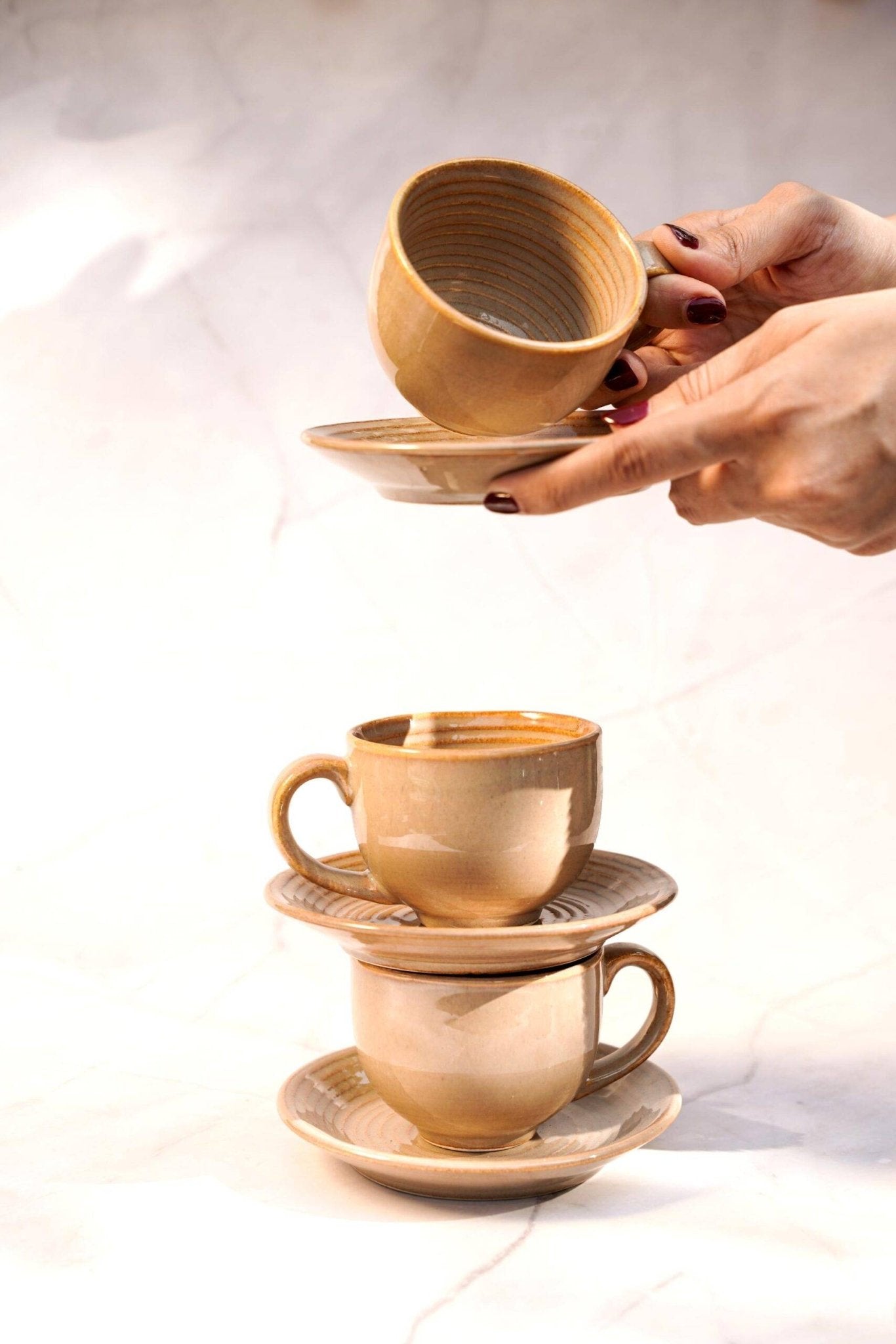 Beige Bloom Tea set