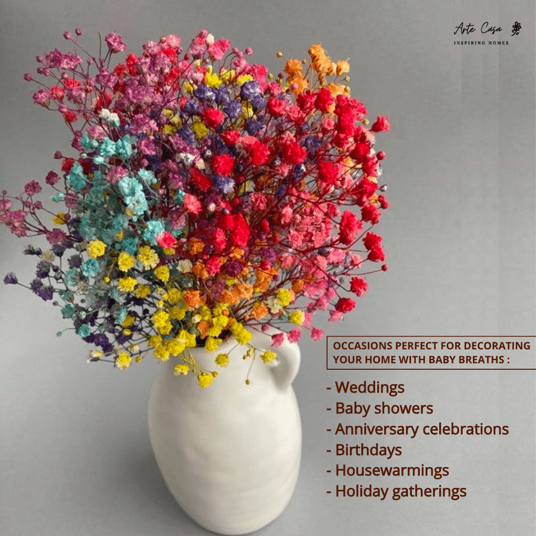 Colourful baby breaths - https://artecasa.in/
