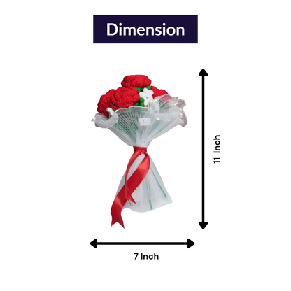 Radiant Red Rose Bloom – Handcrafted Crochet  with LED Glow | ArteCasa