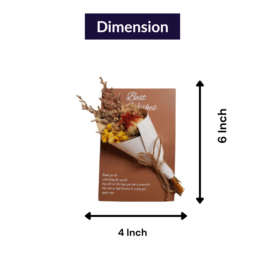 Everlasting Flowers Greeting Card Set of 5 | Dried Flower Greeting Cards - https://artecasa.in/