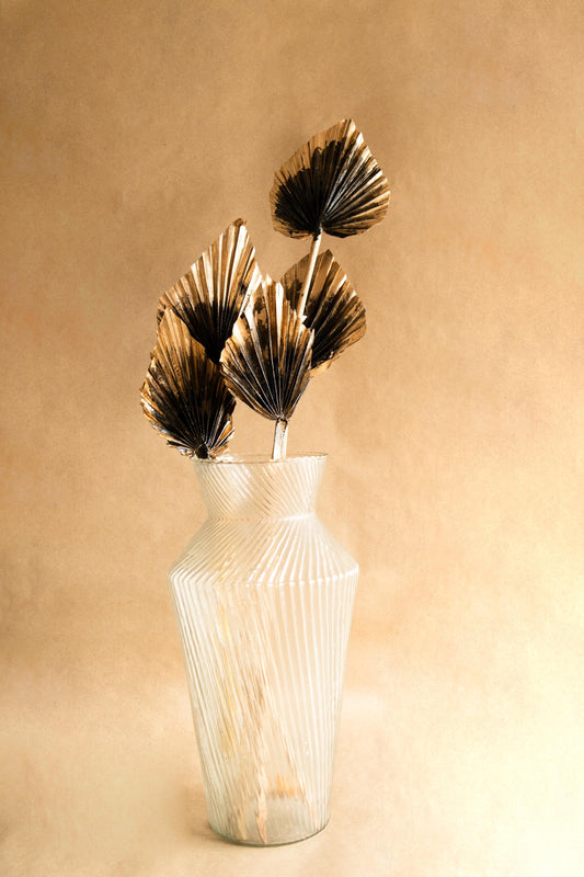 Close-up of Golden Black Palm Spears Dried Decor