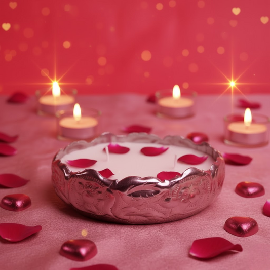 chandi urli silver candle festive home decor by artecasa