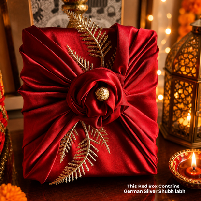 Rustic Ruby Jute Gift Basket | Red Mug & Shubh Labh Festive Hamper
