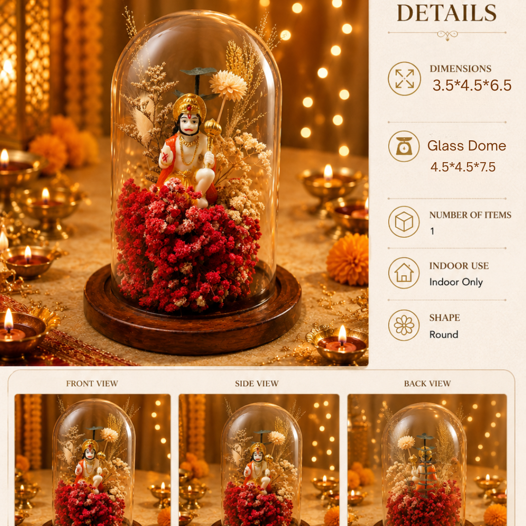 Hanuman Blessings Sacred Decorative Dome | Hanuman Ji Red Dome