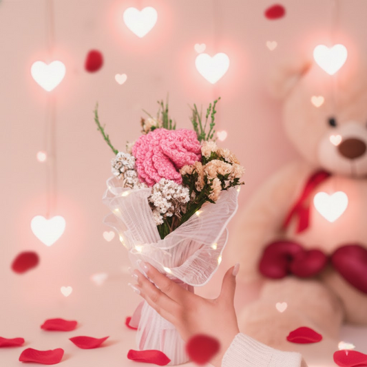 Pink Whisper Crochet Carnations – Handcrafted Forever Flower Décor | ArteCasa