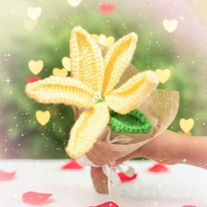 Handcrafted Crochet Lily – Yellow Forever Flower | ArteCasa