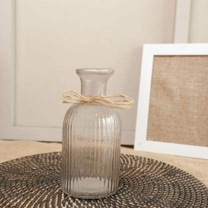 Crystal Bloom Clear Glass Vase with Dried Flowers | Modern Home Décor