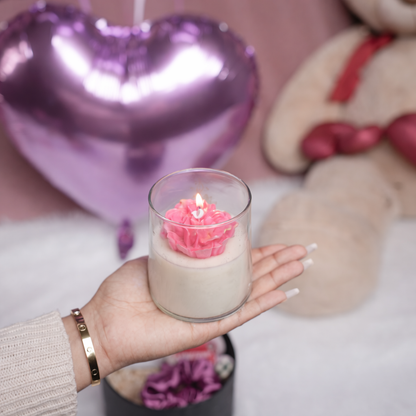 petal glow floral pink candle by artecasa