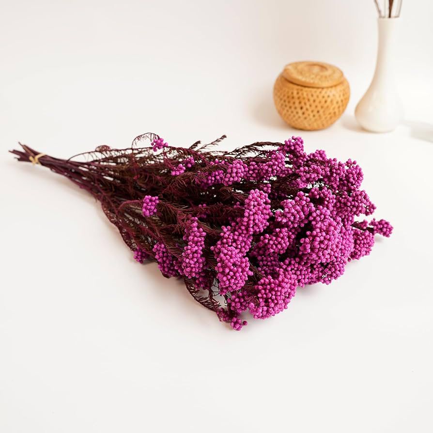 pink dried rice flower arrangement for home decor by artecasa