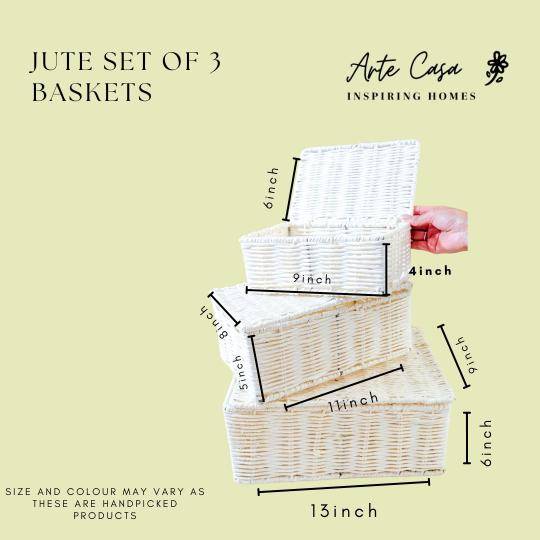Metal Jute organiser- Set of 3 - https://artecasa.in/
