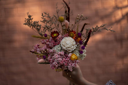 Close up of Serene Garden dried flower bouquet with premium floral arrangement
