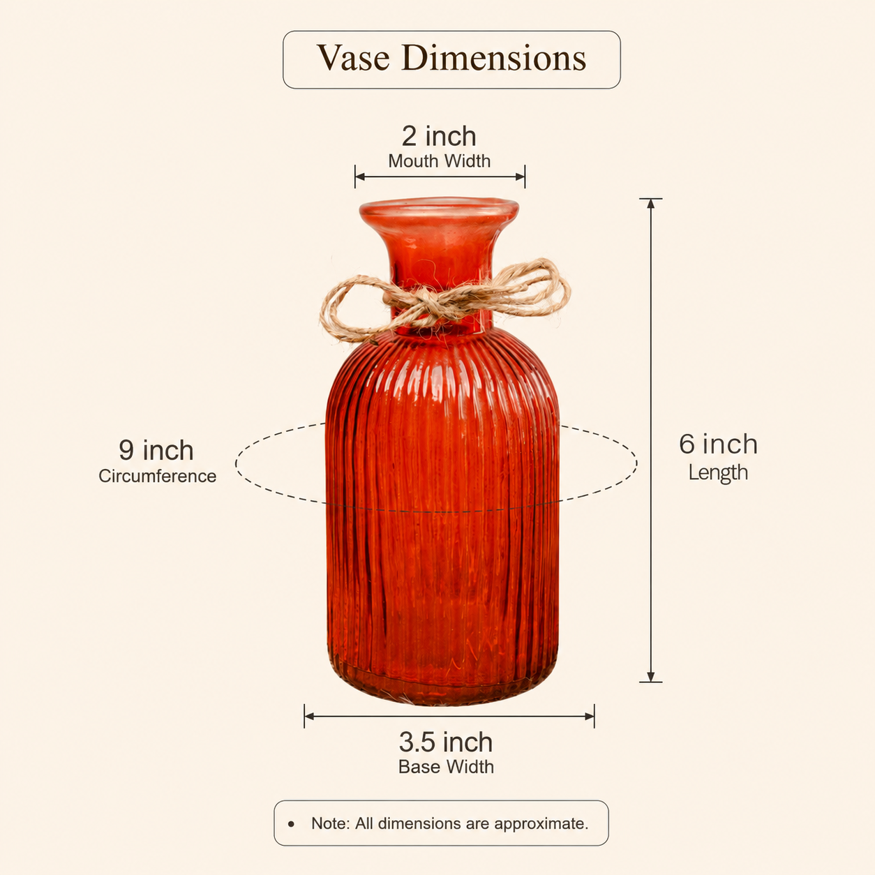 Amber Haven Large Glass Vase with Dried Flowers | Elegant Home Décor
