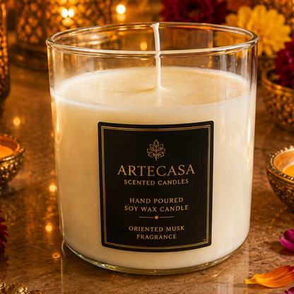 Ivory Grandeur Decorative Candle – Elegant White Soy Wax Candle