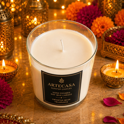Ivory Grandeur Decorative Candle – Elegant White Soy Wax Candle
