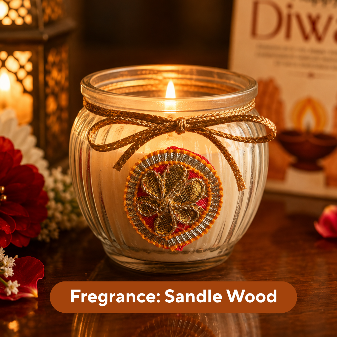 Green Chai & Diya Diwali Gift Basket – Festive Tea & Candle Hamper