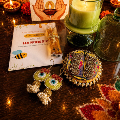 Emerald Glow Diwali Candle Gift Hamper – Elegant Festive Gift